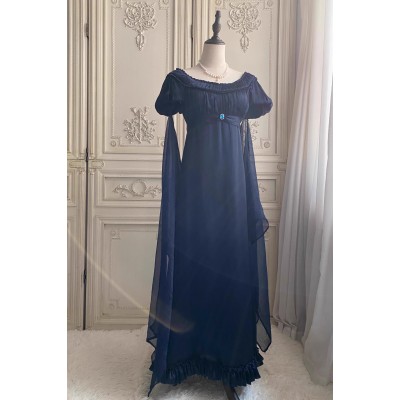 Faeries Daffodil Yoru Nova Dark Blue Crinkled Satin One Piece(Reservation/Full Payment Without Shipping)